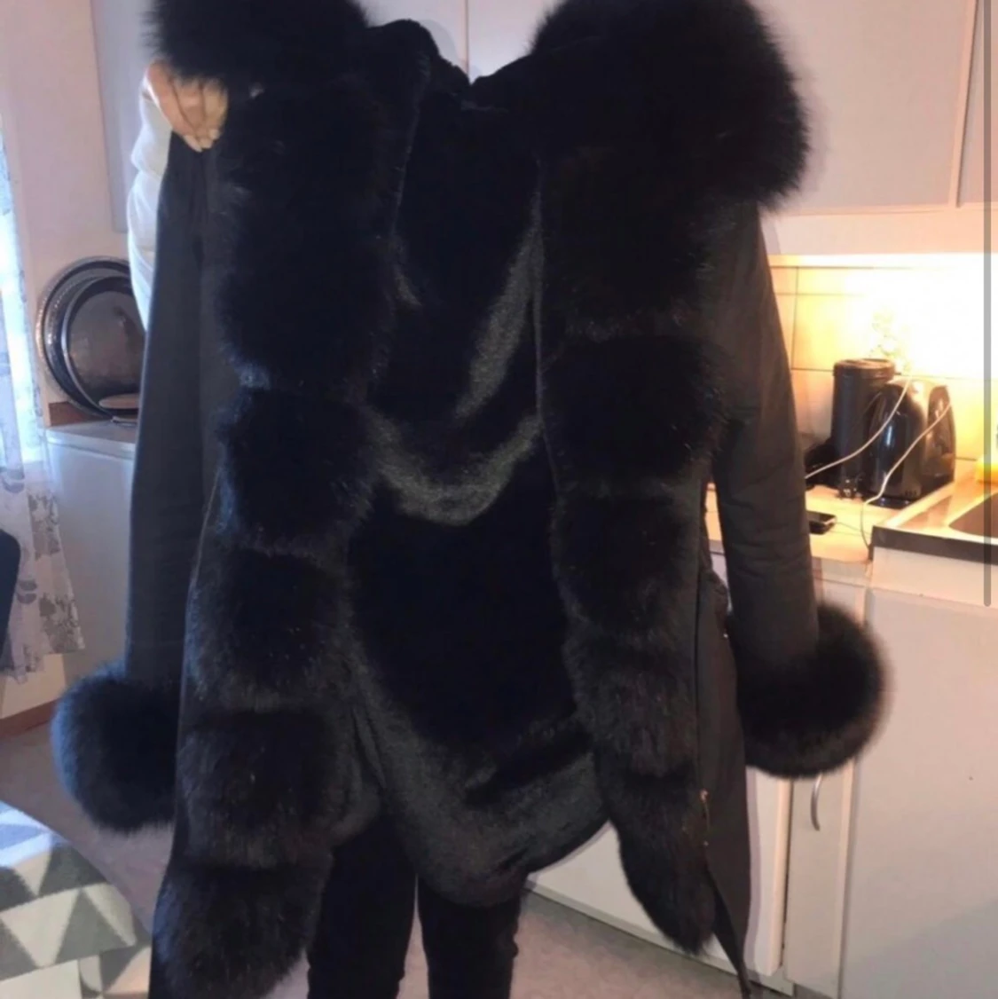 Fatima parka jacka svart i strl L - 90