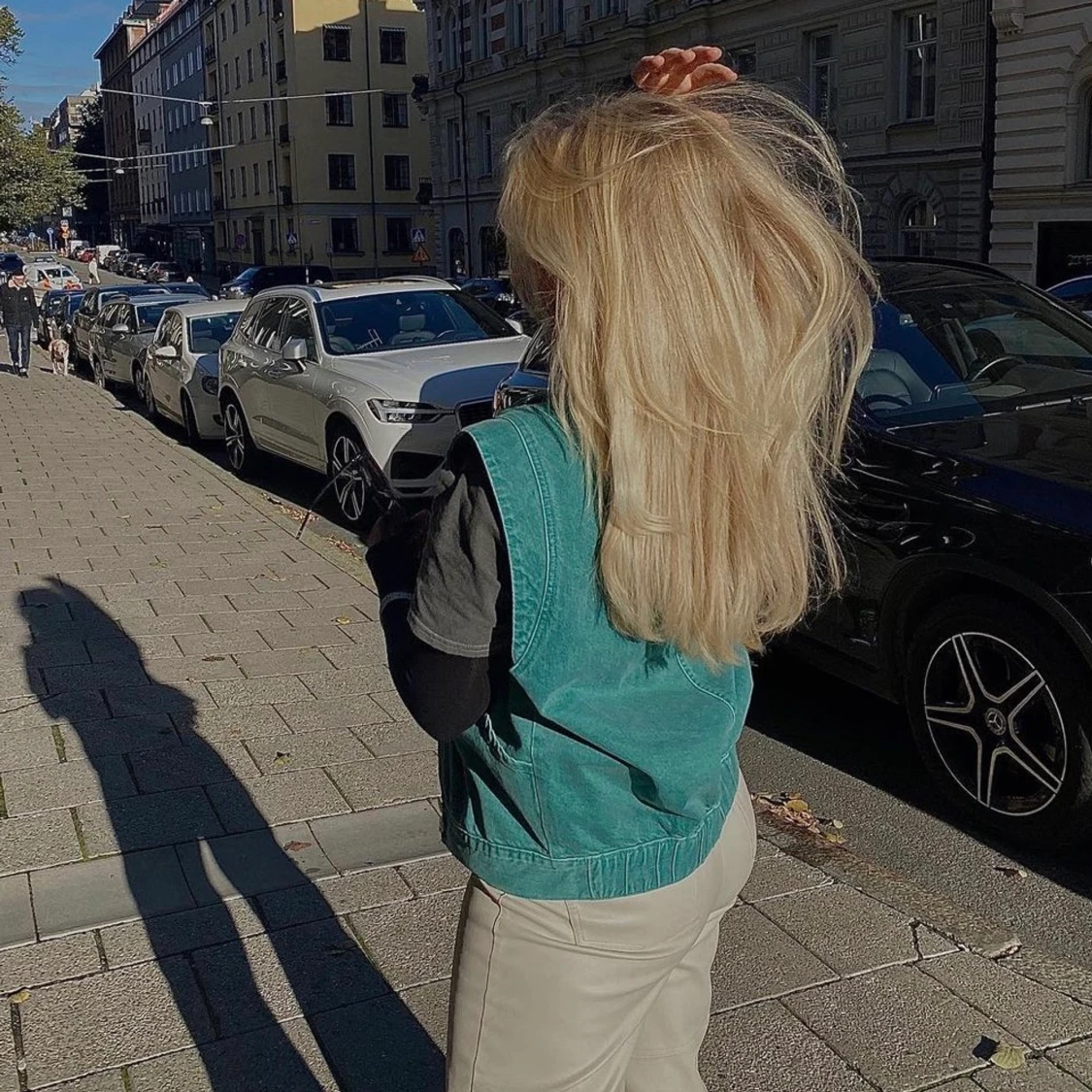 Denim Väst - Turkos  - 90