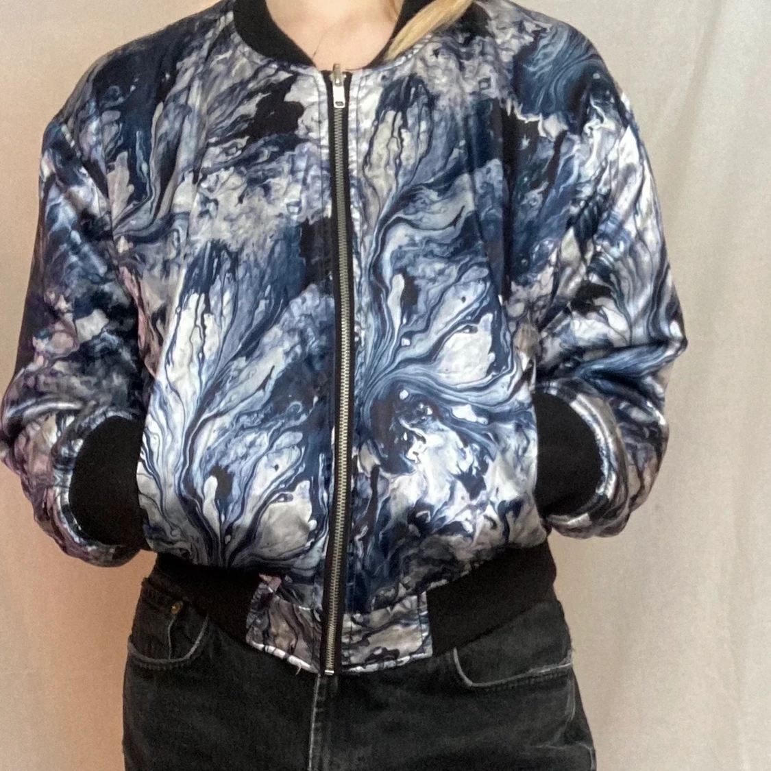 Bomberjacka - vändbar Svart/Marmor - 90