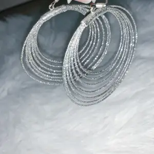 Jättefina silver glittriga örhängen. Säljer för 30kr. Kan skicka flera bilder via meddelanden.