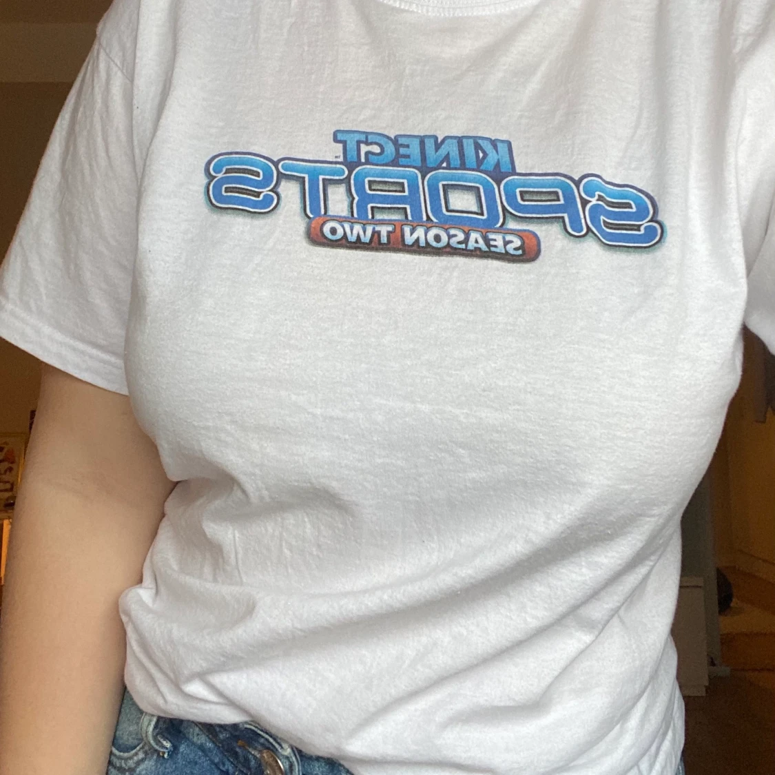 Vit t-shirt med tryck  - 90