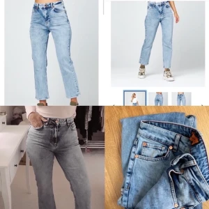 Mom jeans från odenim (Helt nya) - 'O-MOD' MOM JEANS - Helt nya  Säljer dessa otroligt snygga och bekväma ”Mom jeans” från www.odenim.com. Endast använda en gång vid ett fototillfälle. Nypris 1499 kr.  Säljes för 350 kr + frakt  Storlek 36 R (finns mer information om deras storlekar på hemsidan) Önskar ni exakta mått så är det bara att kontakta mig.  Från hemsidan: (www.odenim.se)  Super luxurious highwaist mom fit in a beautiful lightblue random wash. The fit is highwaisted with a straight and cropped leg. They are made from organic cotton with a little elastane. The jeans has our significative orange labels and pocket lining.  This model has two different lengths; Regular and Long (+5cm)  Model wears size 36R and is approx. 170cm long. Inseam measurement for size 36R is 68cm. Composition: 99% organic cotton, 1% elastane