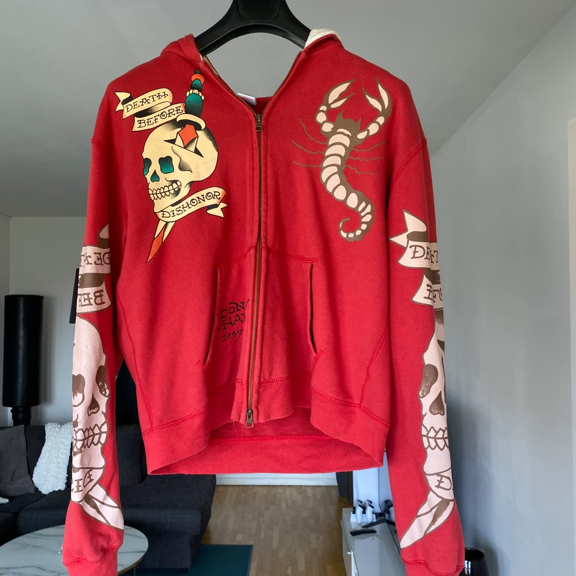 Röd EdHardy Hoodie 
