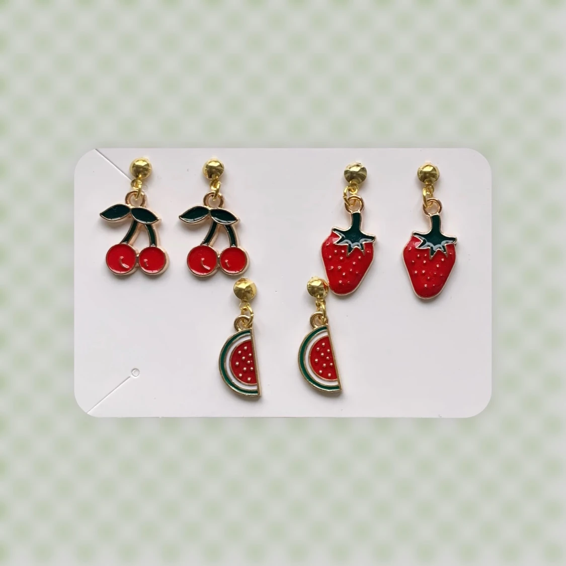 Örhängen med jordgubbar, meloner & körsbär 