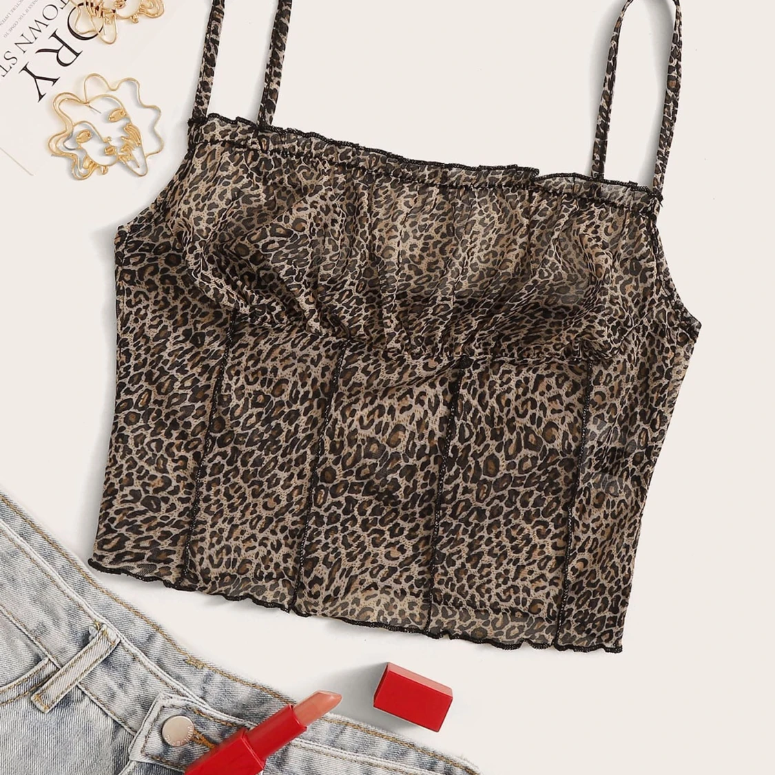 leopard mesh top