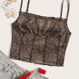 leopard mesh top - säljer denna coola leopard toppen då den inte kommer till användning längre! materialet är ganska stretchigt!