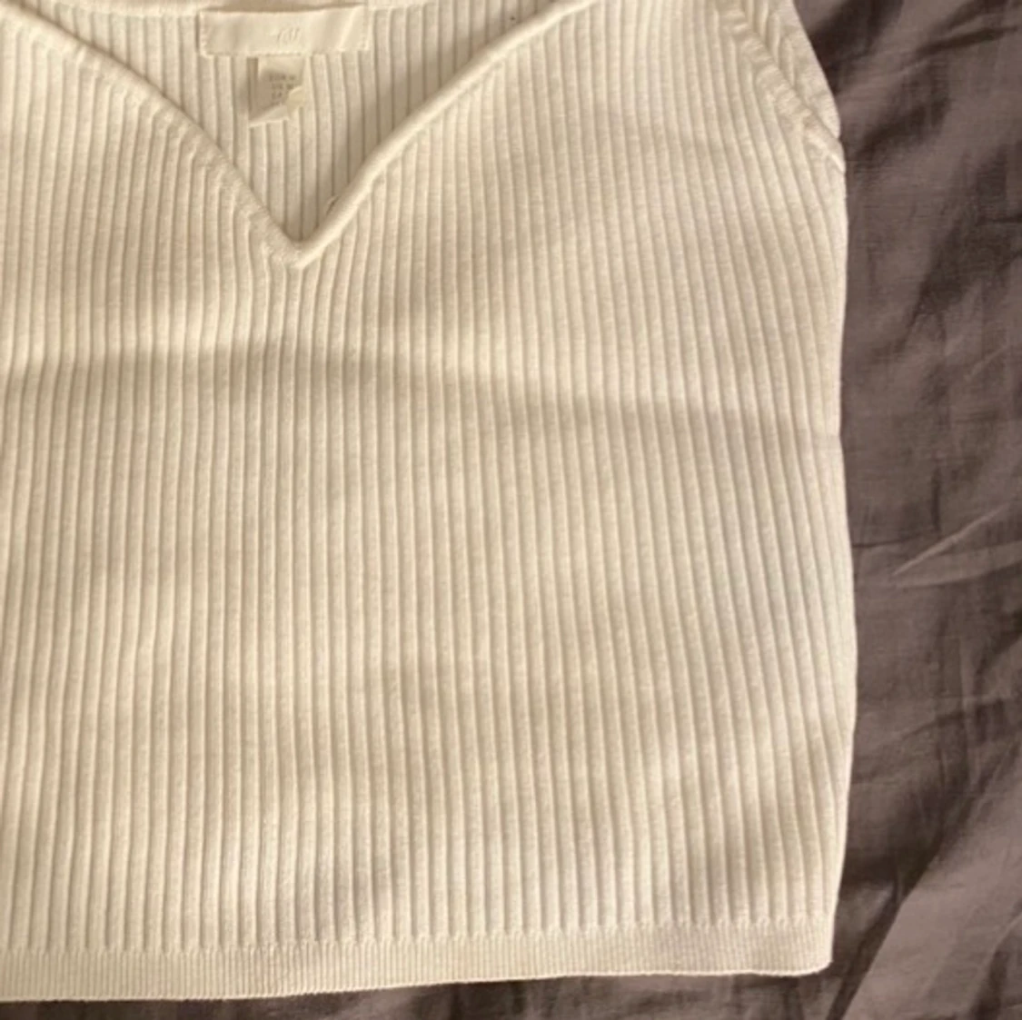 stickad vitt linne - 90