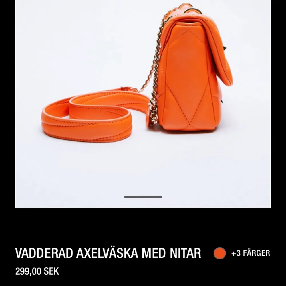 Säljer denna oranga väska från zara! Som ny!!! Säljer för 200 + frakt💕. Accessoarer.