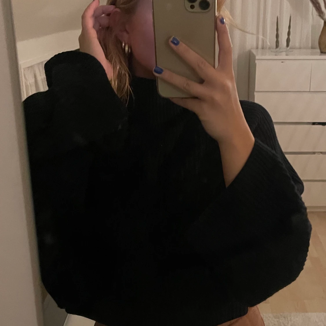 Svart stickad tröja - 90