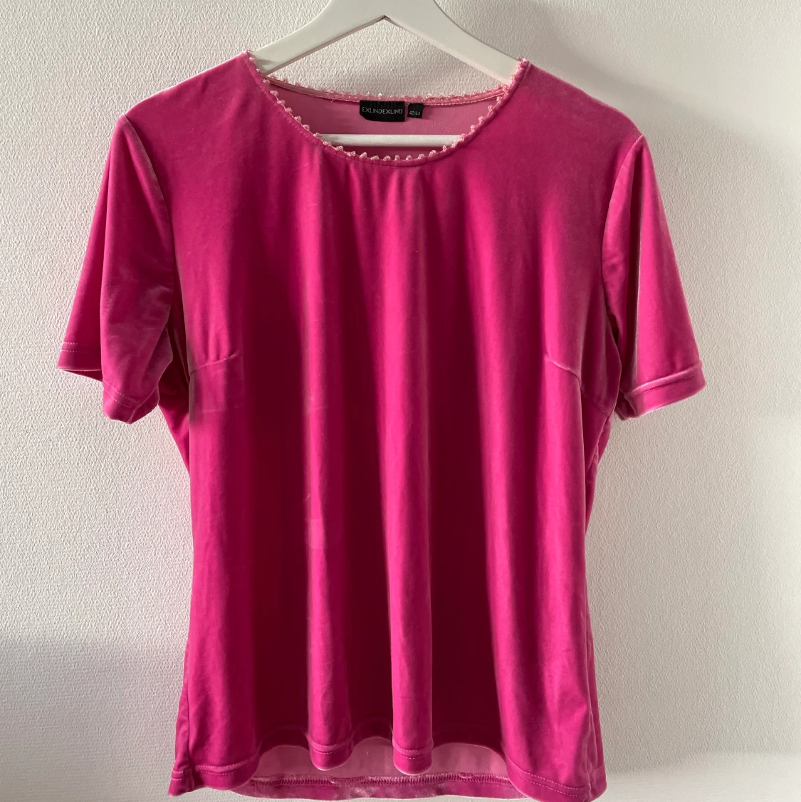 Ljusrosa sammetströja  - 90