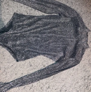 Oklart märke stl L - Jätte festlig och fin glittrig långärmad body med hög krage. Fått denna tröjan och märke på den är lite oklart, på lappen står det Vera & Lucy. Vet inte inköpspriser heller därav. Säljer pga inte min stil💕