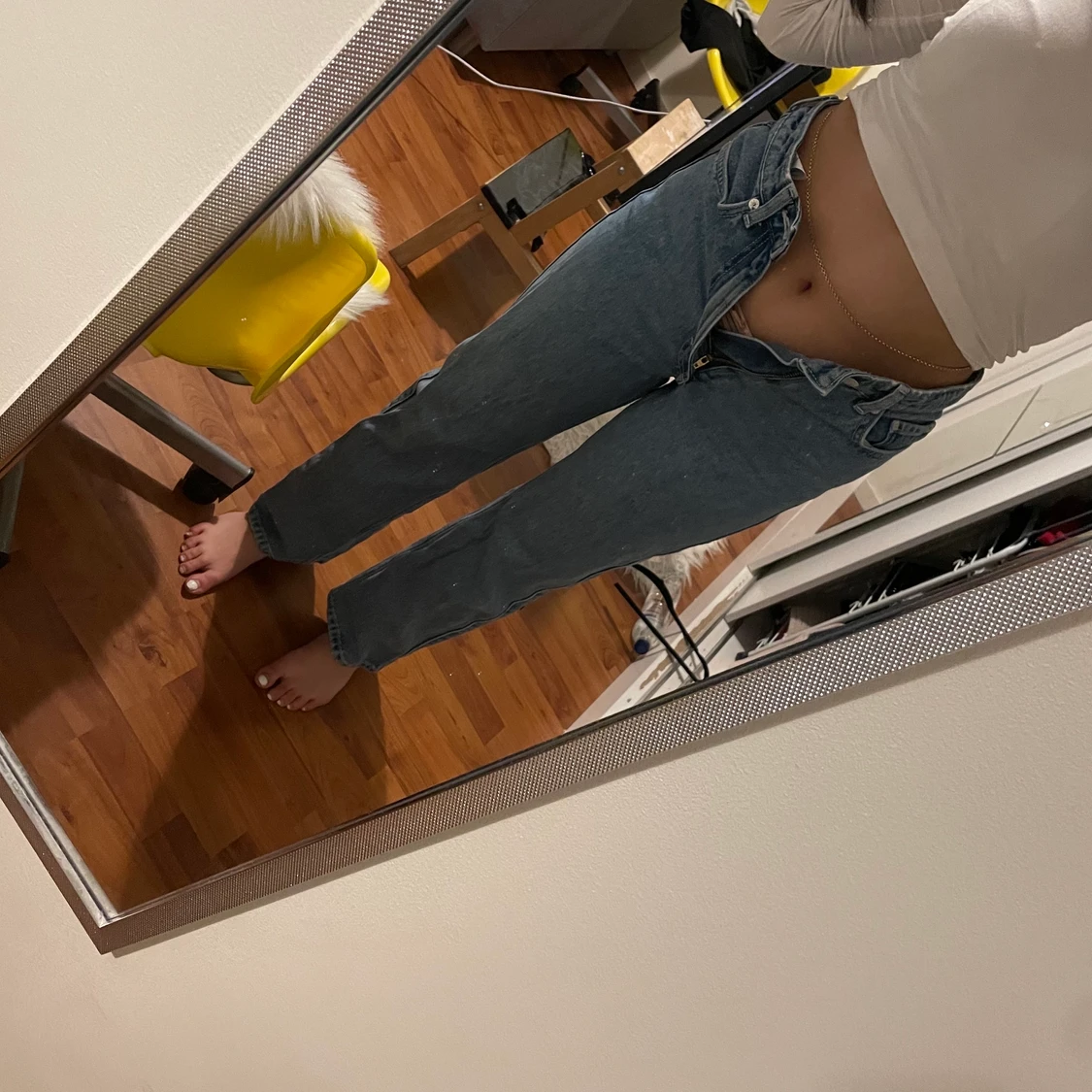 Weekday blåa straight jeans