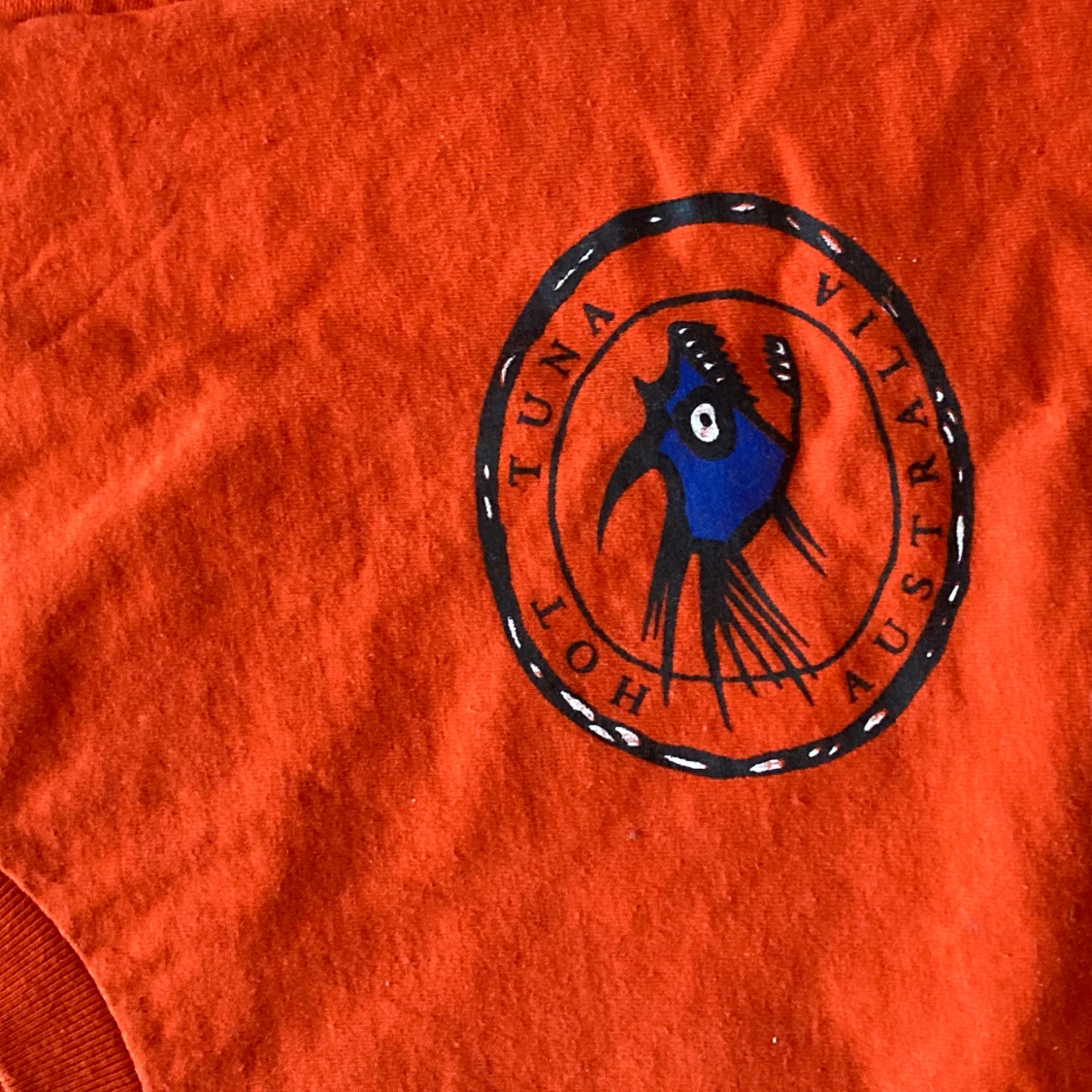 orange tshirt med tryck! - 91