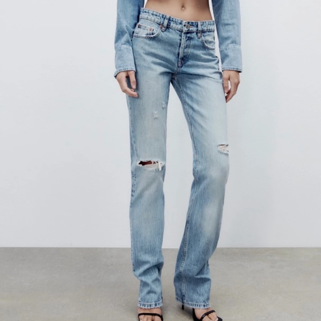 Blåa Mid Rise straight leg  - 90