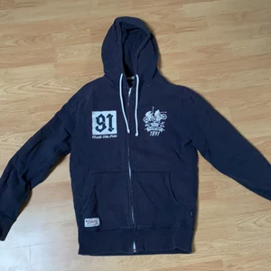 Bikepolo mörkblå hoodie  - Hoodie med dragkedja storlek s