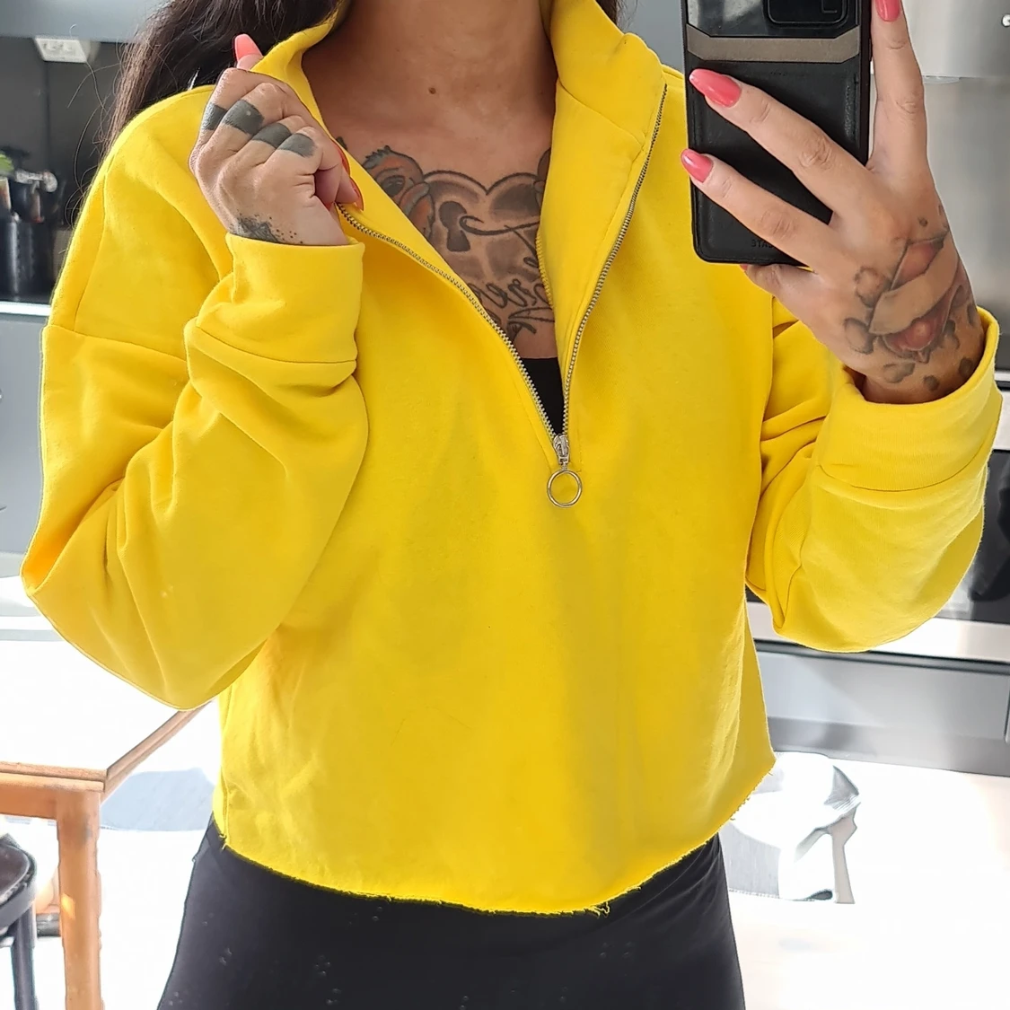 Tjocktröja med zipper - 90