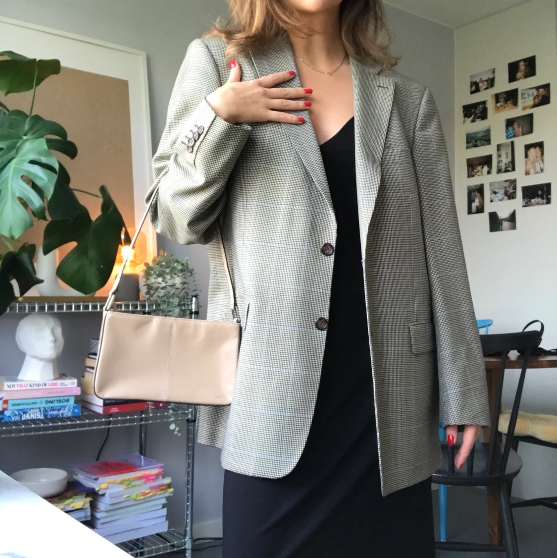 Rutig oversized kavaj