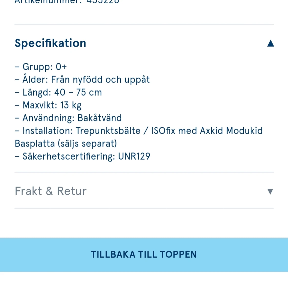 Bilstol / babyskydd  - 91