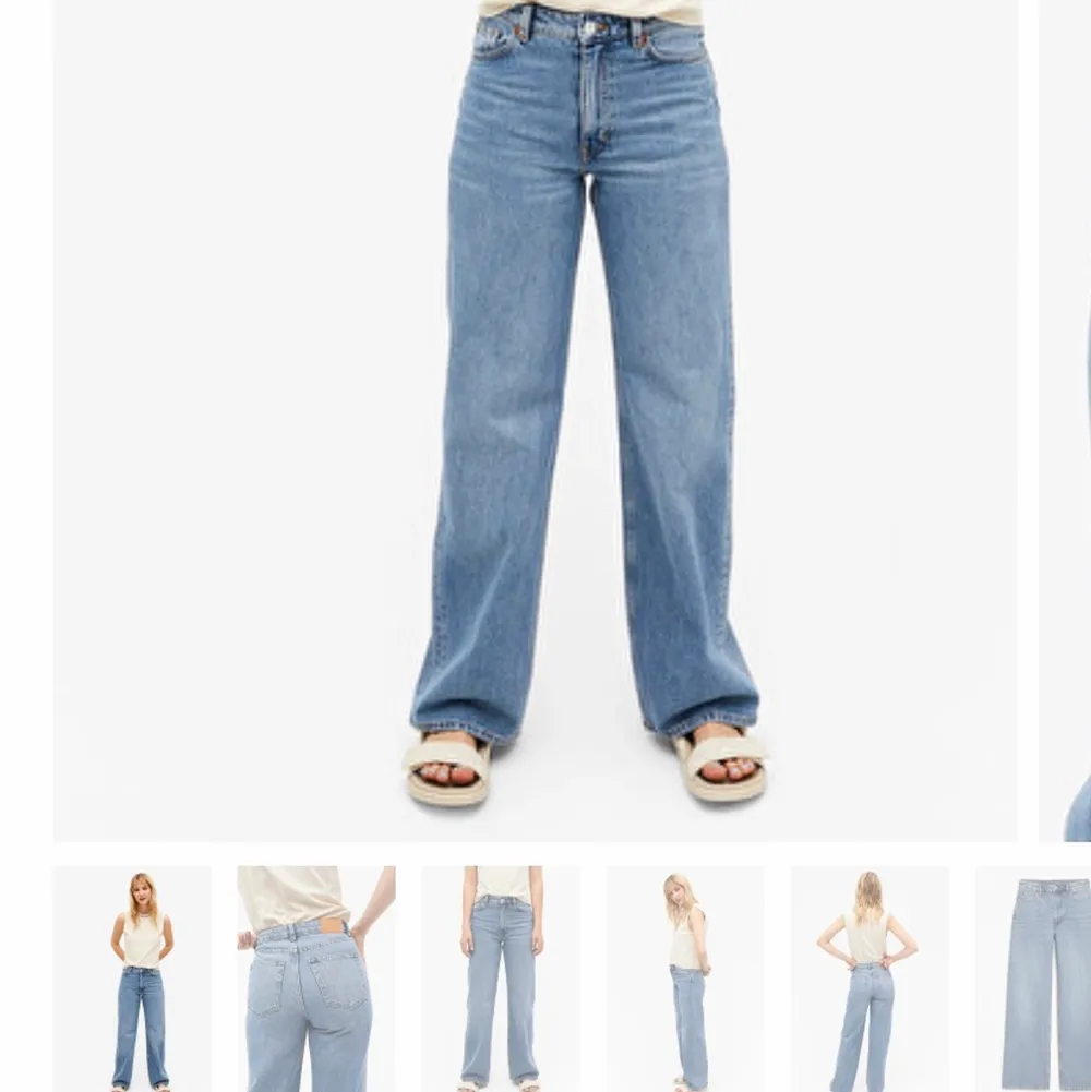 Säljer dessa otroligt snygga trendiga jeans från Monki, då jag har absolut för många jeans för att få plats i min garderob 😪.  Använda max 4 gånger. Priset kan diskuteras vid snabb affär. Kan mötas upp i Stockholm eller frakta, men då står ni för frakten själva. 💗 Skriv för flera bilder / information :). Jeans & Byxor.