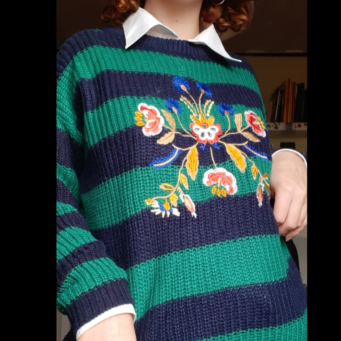 randig stickad tröja