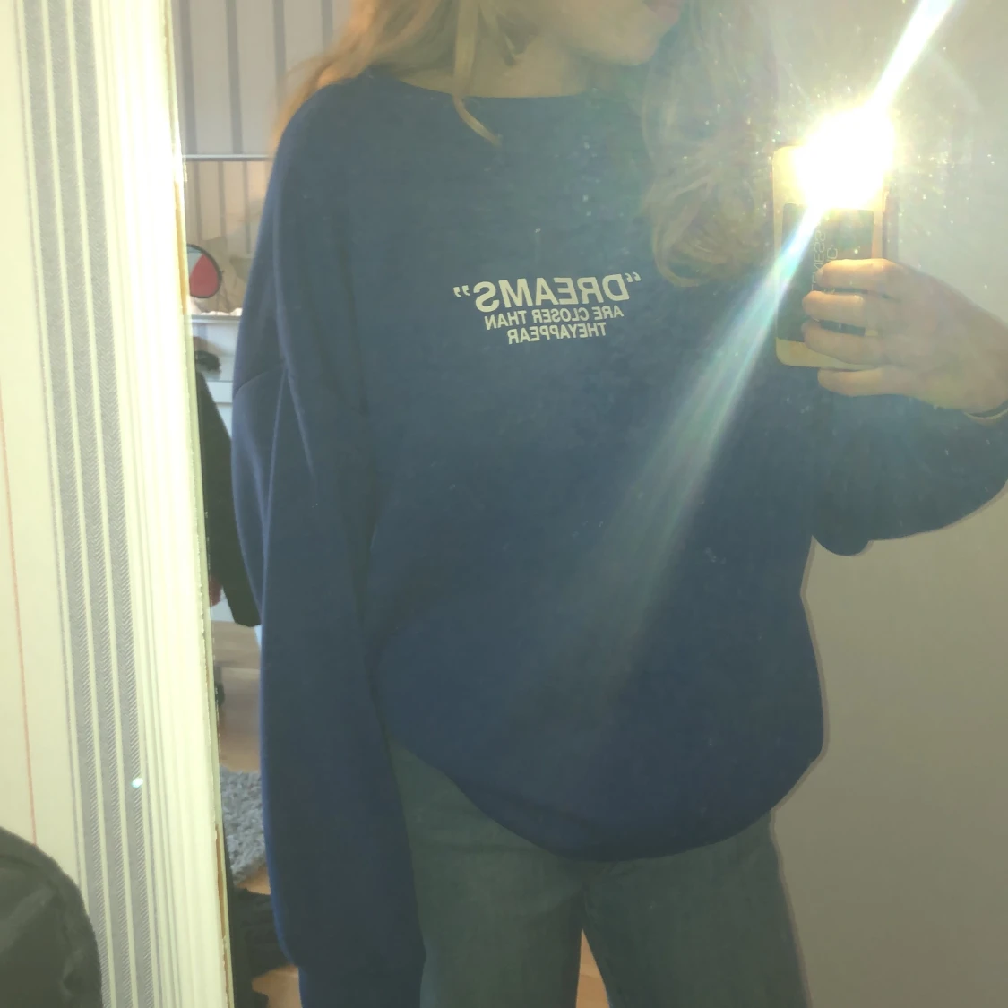 blå sweatshirt  - 90