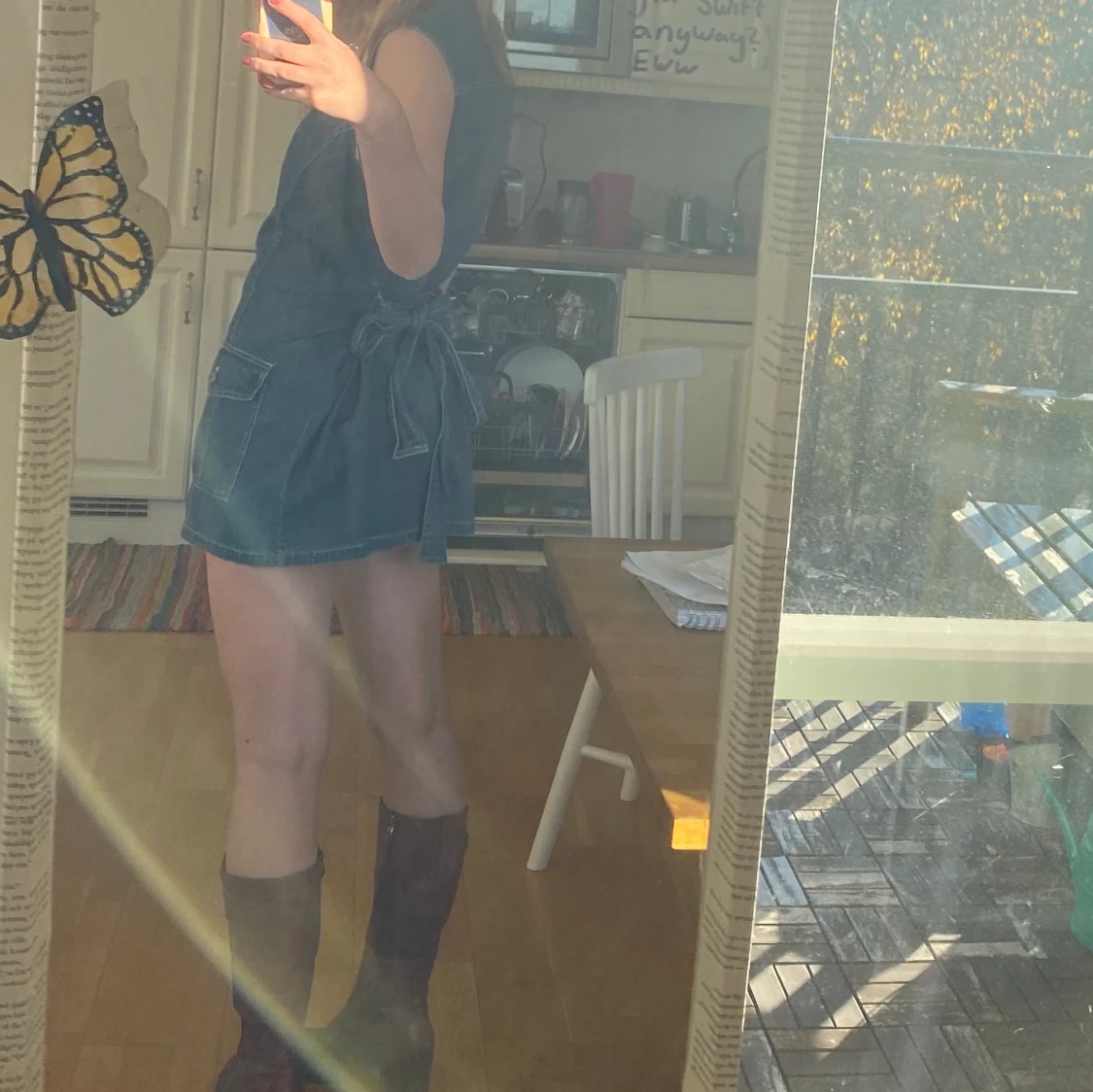 Blå jeansklänning - 90