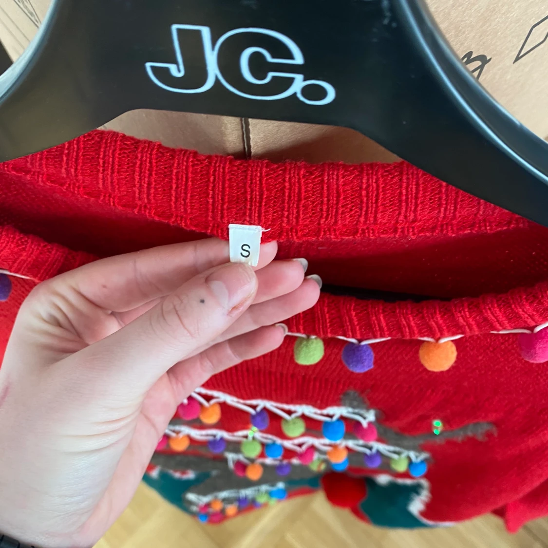 Jultröja med ljusslinga i S - 91