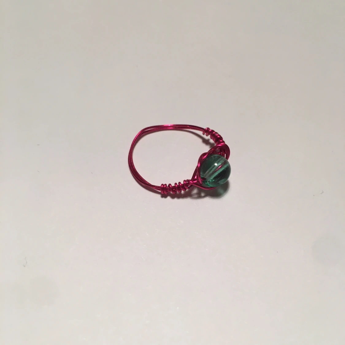 Rosa ringar med glaspärlor - 90