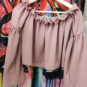 Offshoulder topp, xs - Favorit!!! Så himla fin. Ljus lila/rosa 