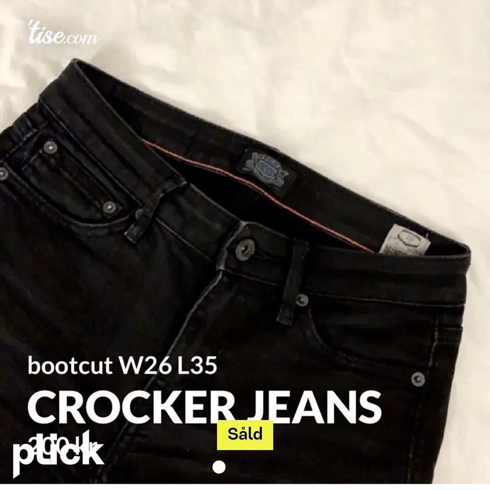 Säljer dessa superfina crocker jeans! OBS bilder lånade av tidigare säljaren. Har endast prövat jeansen de är långa på mig som är 168 w26 L35 superfina verkligen!💞💞. Jeans & Byxor.