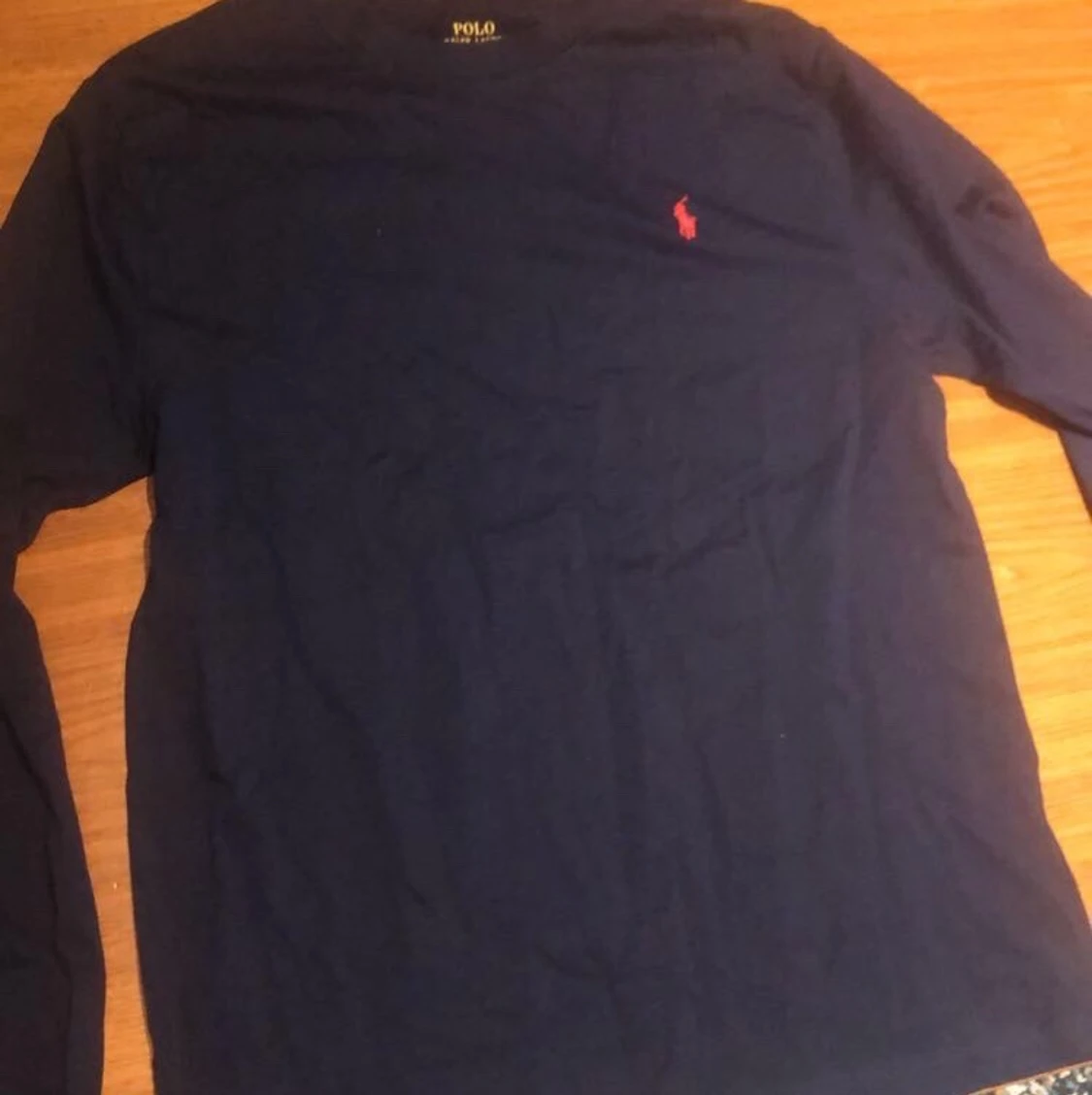 Polo Ralph Lauren, blå långärmad tröja. - 90