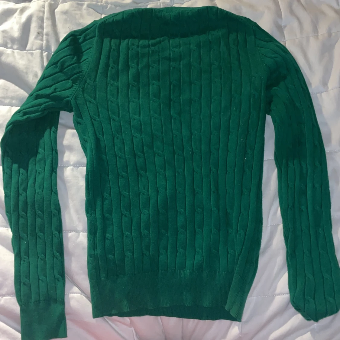 Gant grön kabelstickad tröja, XS/S - 90