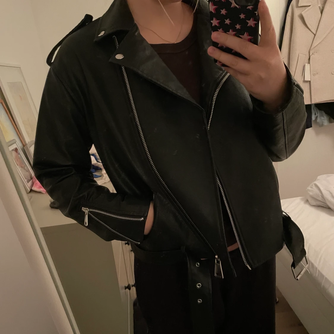 Sparsamt använd skinnjacka  - 90