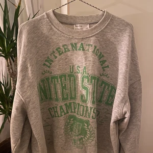 Vintage sweatshirt  - grå vintage inspirerad sweatshirt från Bershka i bra skick🤍 jag står inte för frakten, skriv till mig om du är intresserad☺️