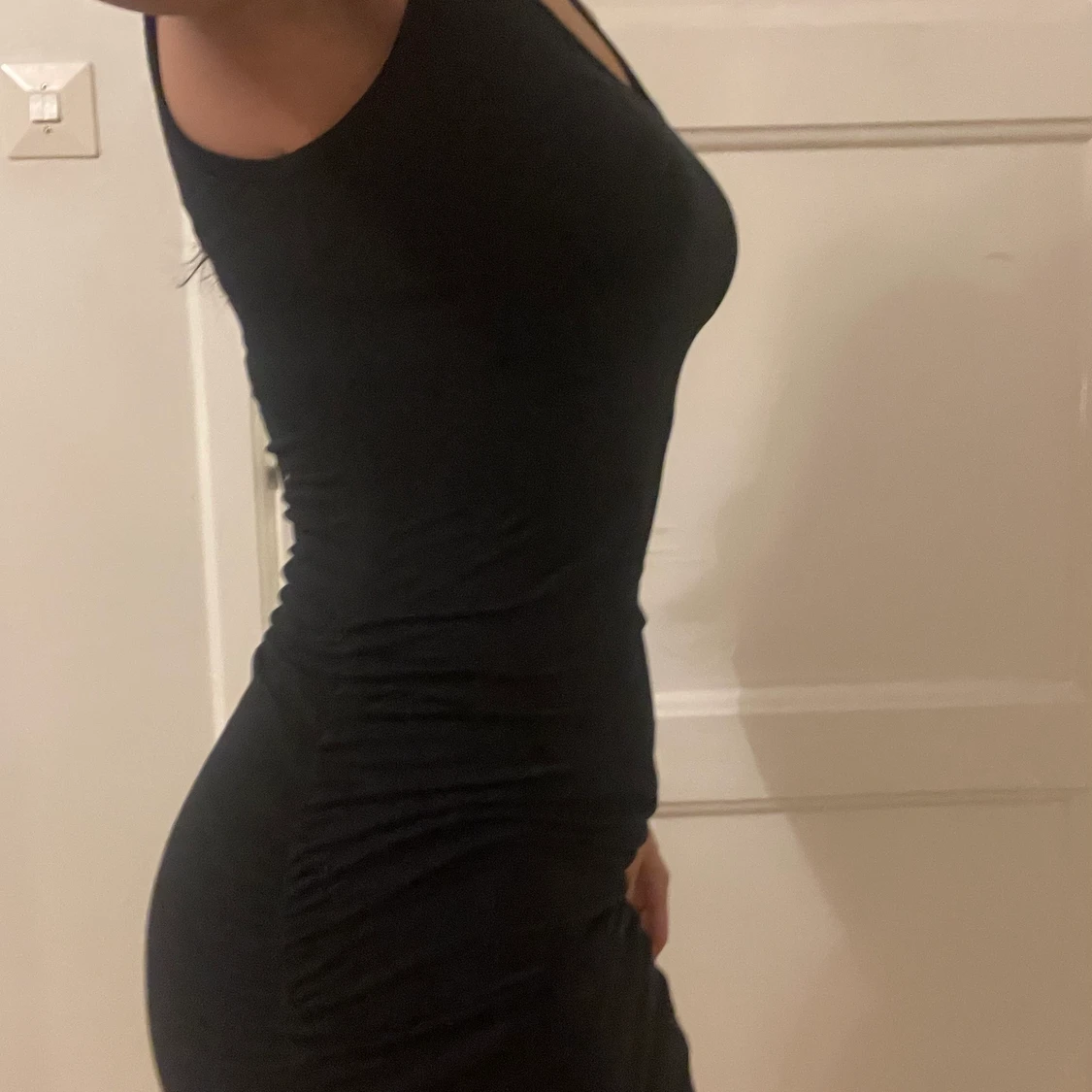 Tajt svart ribbad på sidan  - 90