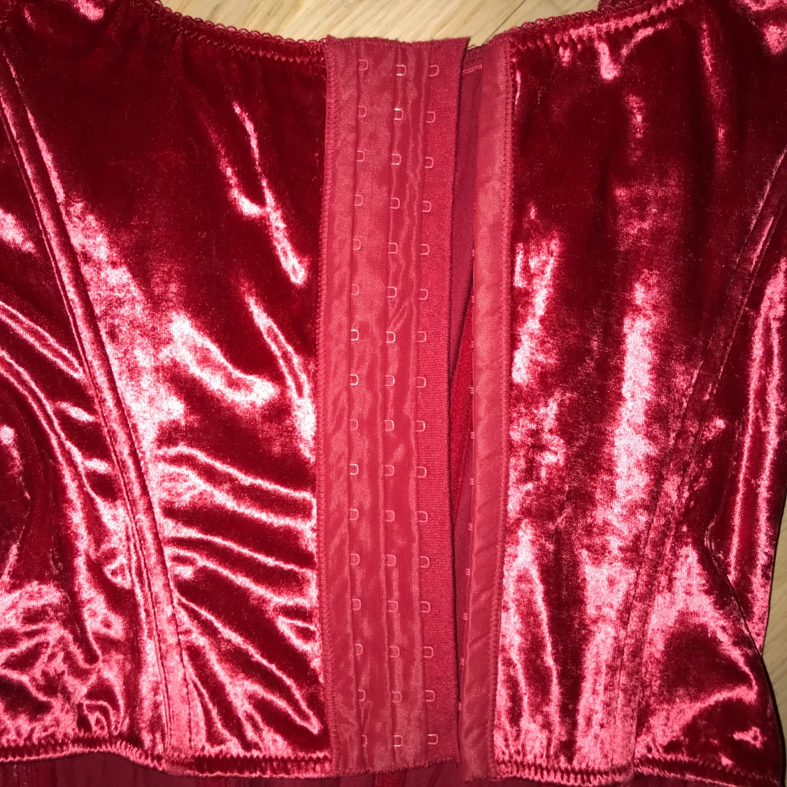 Röd sammet korsett - 91