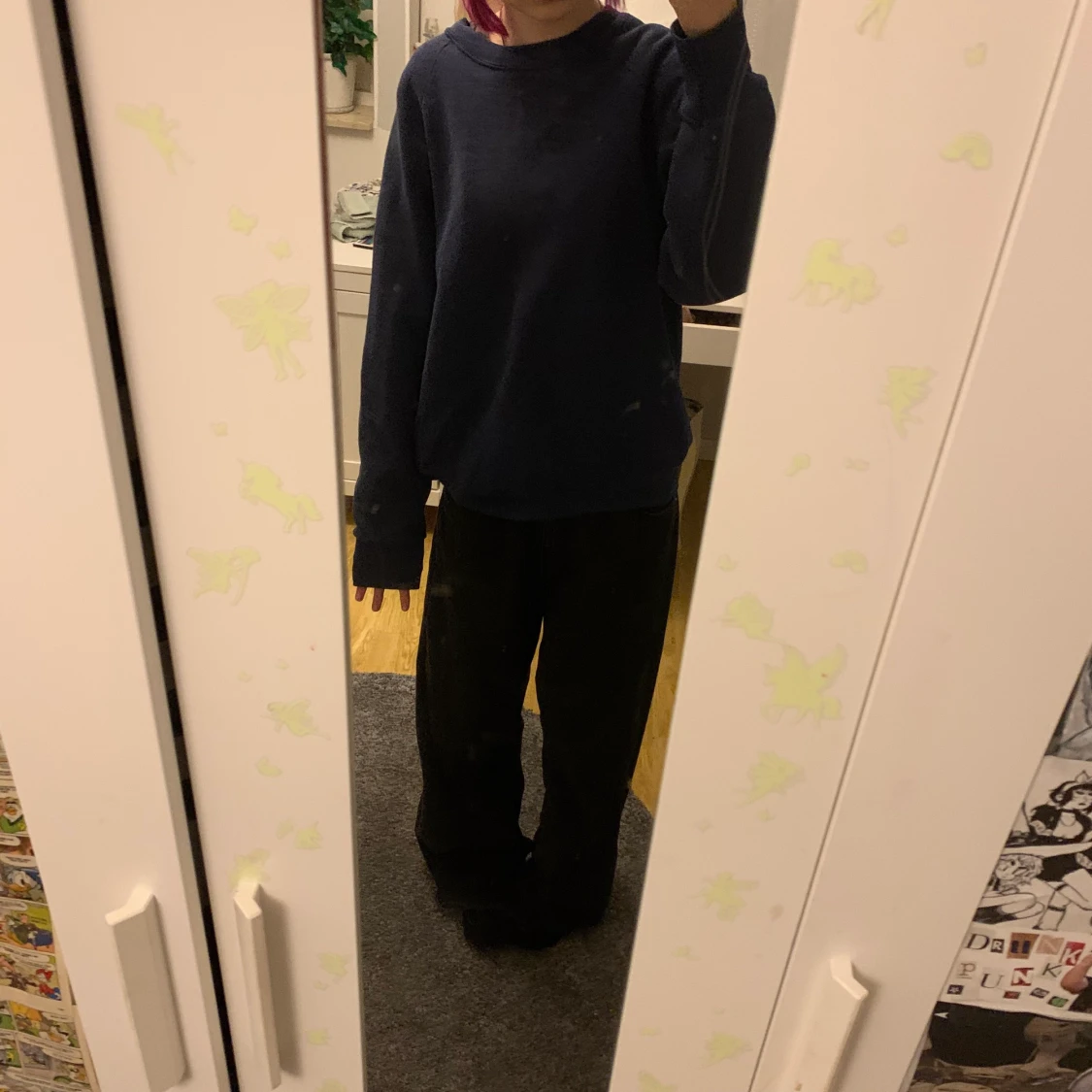 tjock mörkblå sweatshirt  - 91