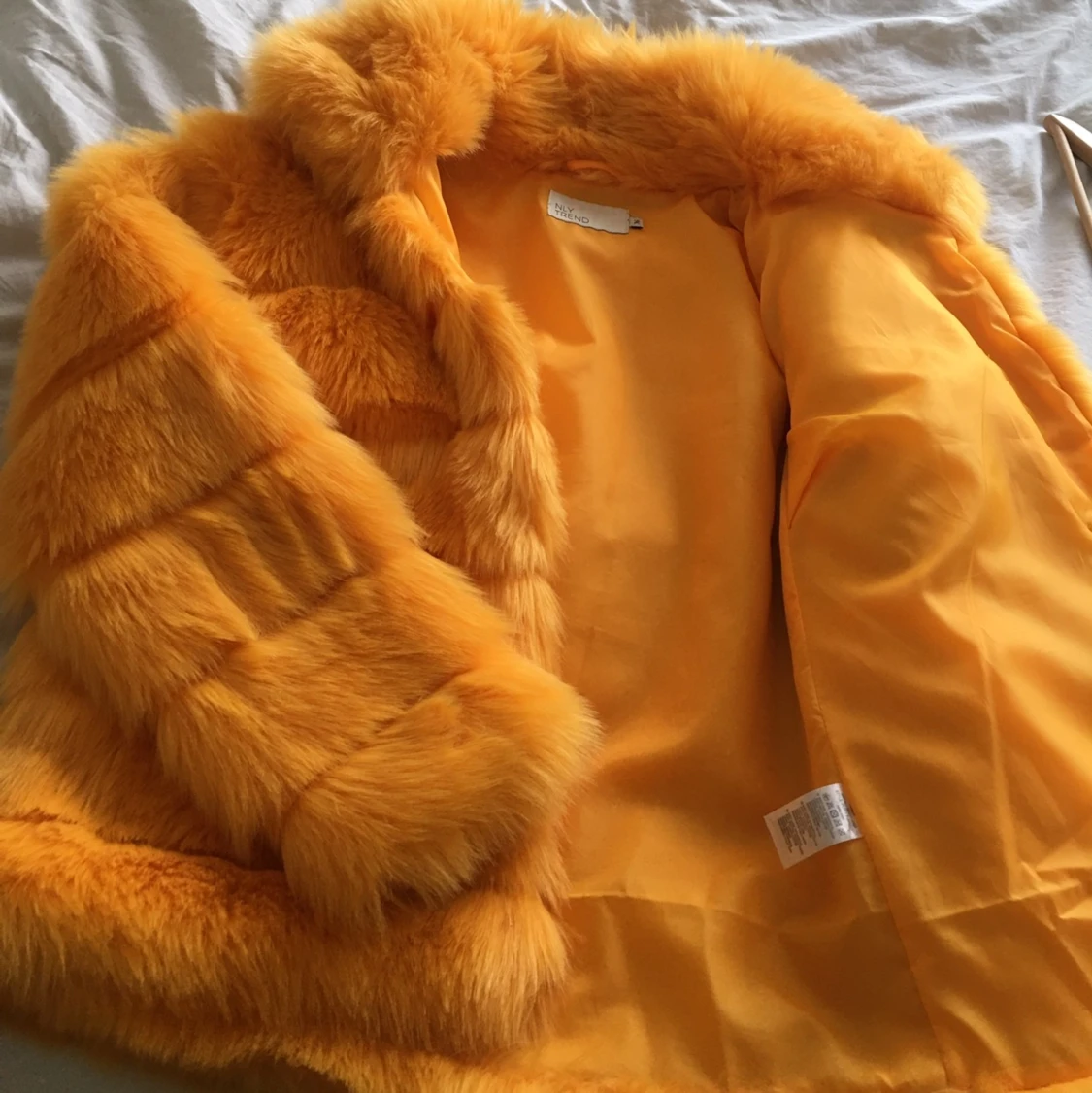 Yellow Faux fur jacket  - 90