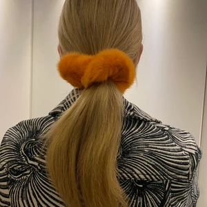 Mink scrunchie  - Mink scrunchie i Orange 