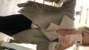 Fleece aviator jacket - Very warm and cozy aviator jacket out of beige fleece and wild leather - super for the winter ❄️❤️