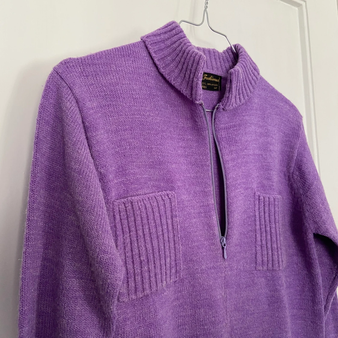 Lila vintage stickad tröja - 90