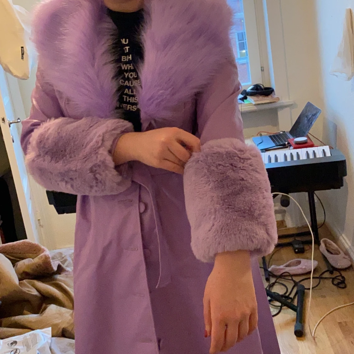FAUX FUR JACKA LAVENDEL
