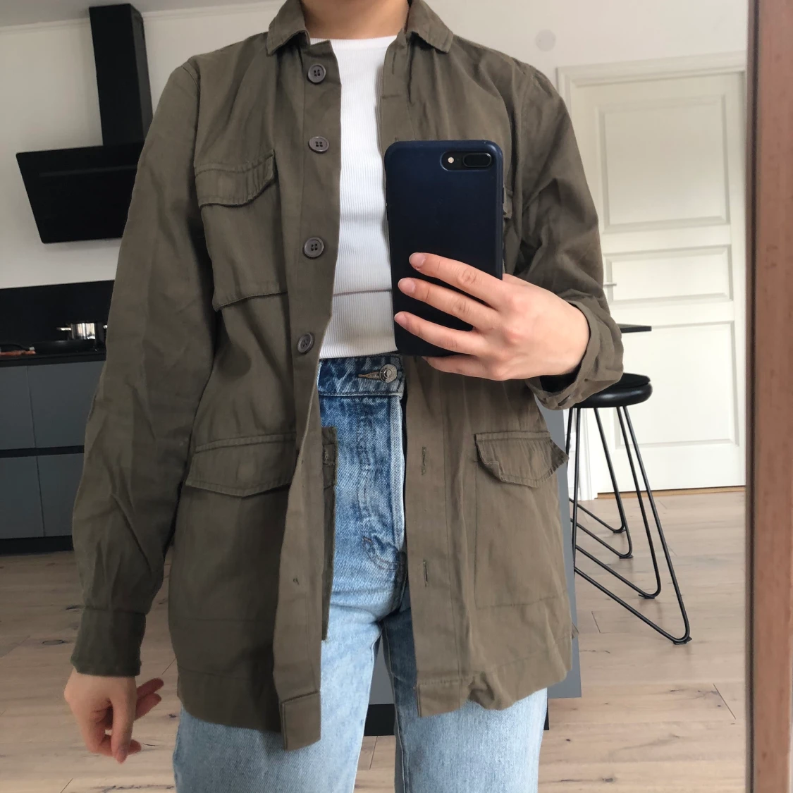 Olivgrön skjortjacka