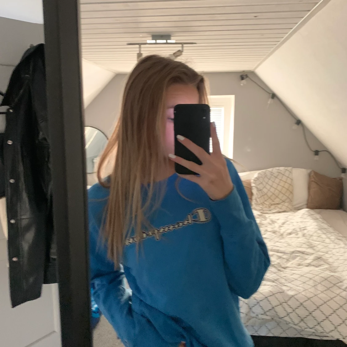 Blå champion sweatshirt  - 90
