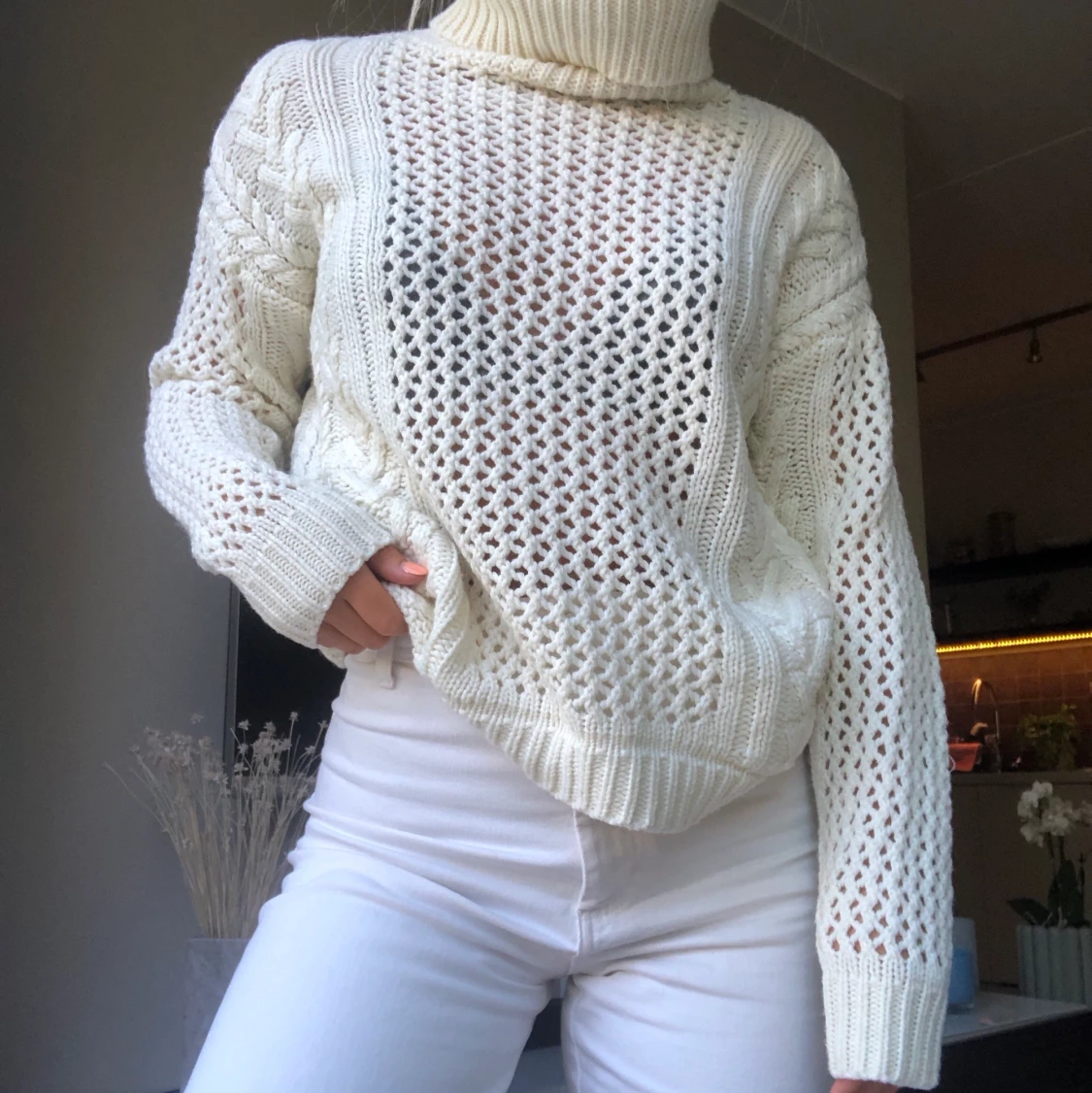 Stickad polo tröja - 90