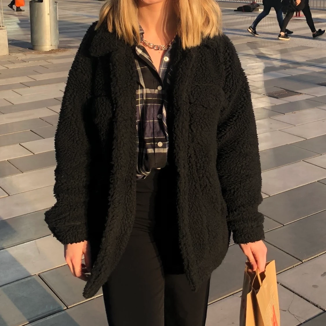 Fluffig Teddy jacka  - 90