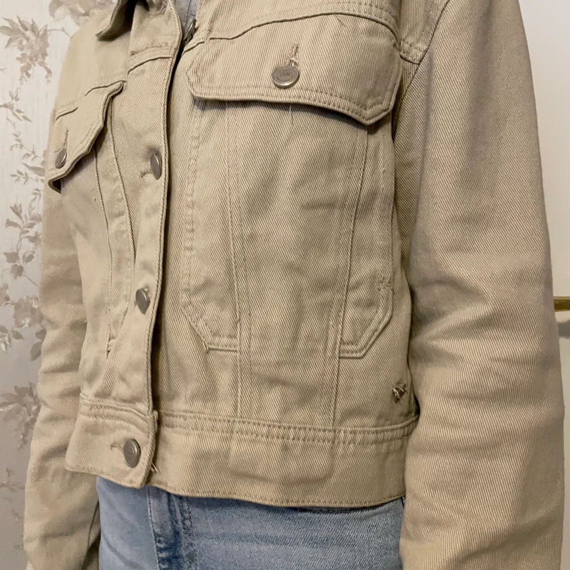 Beige jeansjacka