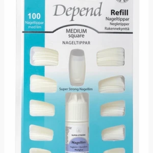 Lösnageltippar, Depend - Då jag köpte fel så tänkte jag sälja dessa, här. Nageltippar för lösnaglar 100st. De är helt oöppnade och nypris var 95kr. Köparen står för frakt och returneras ej🤍