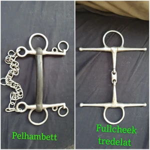 Pelhambett och Fullcheek Tredelat  - Pelhambettet är 13 cm och Fullcheeket är 13 cm. Båda är i bra skick. 200kr för Pelhambettet och 100 för fullcheeket. Köparen står för frakt!!