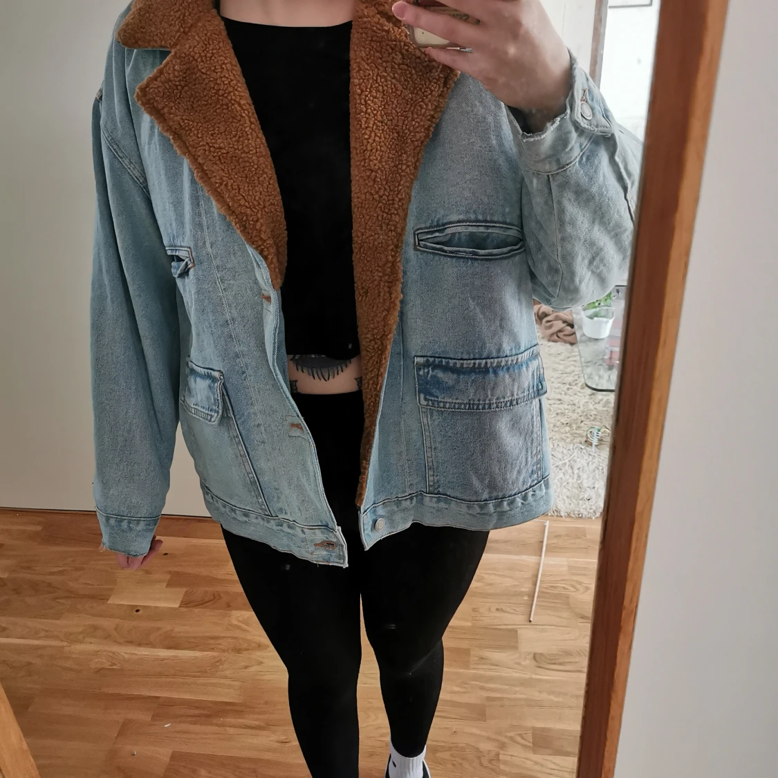 Oanvänd fodrad jeansjacka  - 91